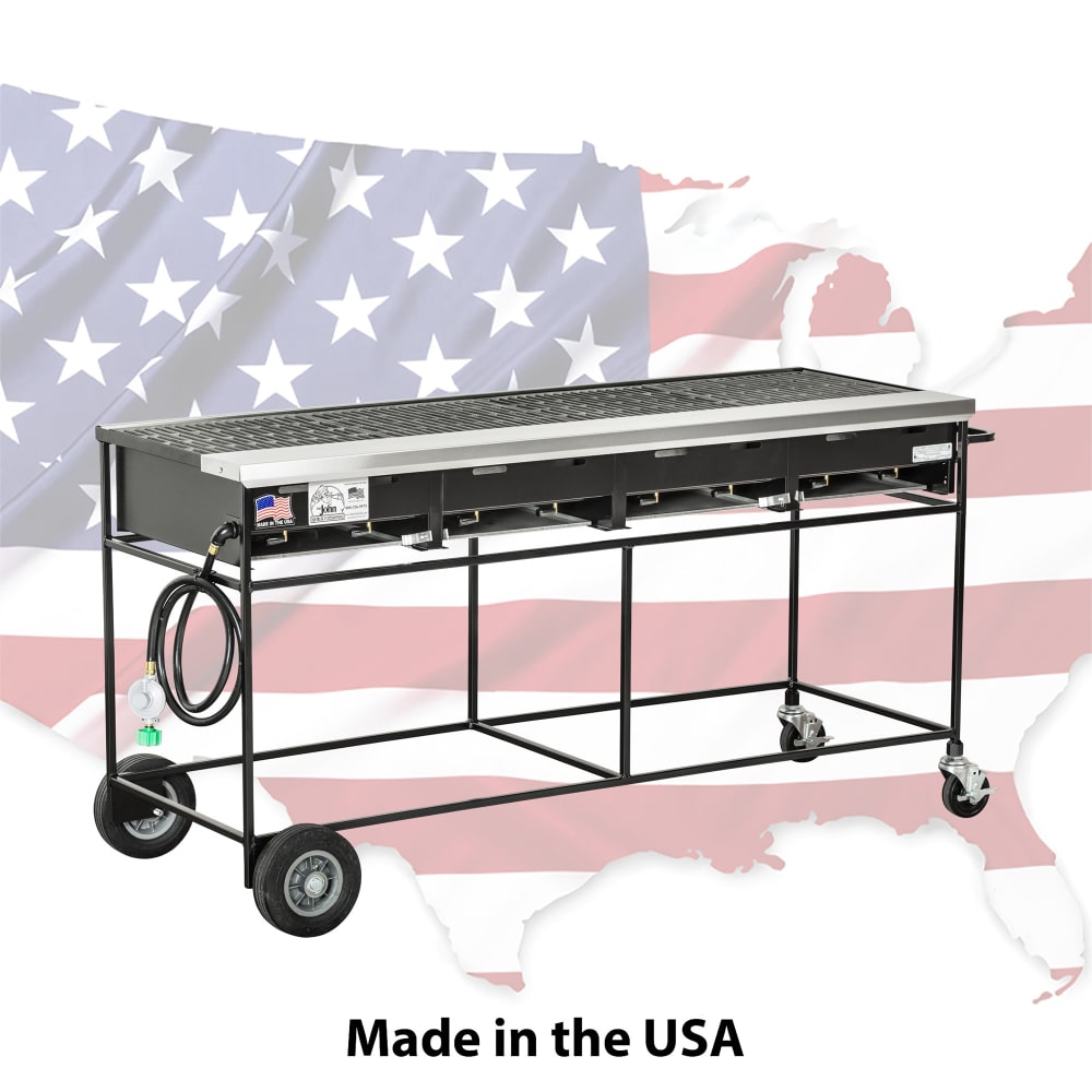 Big John Grills 8-Burner Gas Grill w/ Cast Iron Grates (A4CC-LPCI)