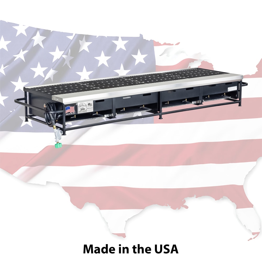 Big John Grills 8-Burner Portable Gas Grill w/ Cast Iron Grates (A4P-LPCI)