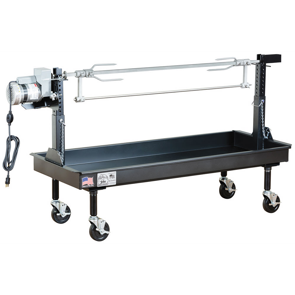 Big John Grills 60" Mobile Charcoal Commercial Outdoor Rotisserie w/ Painted Finish (M-35B)