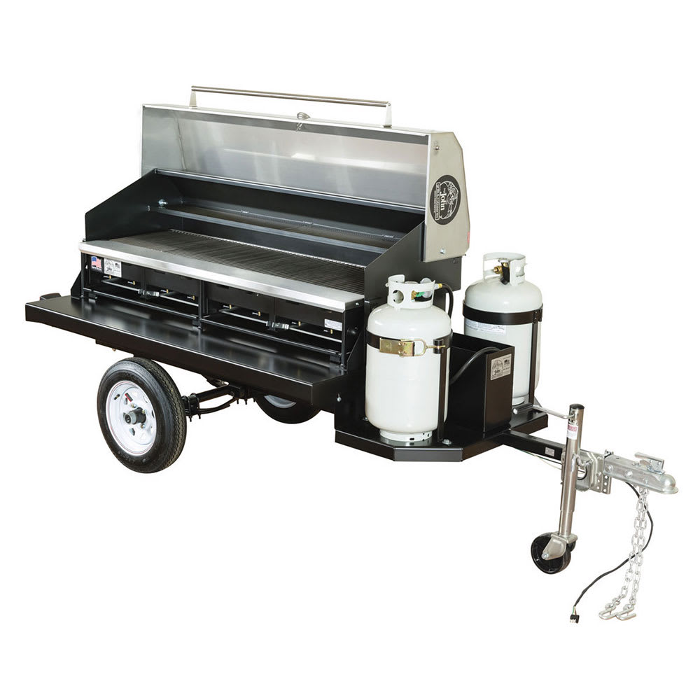 Big John Grills 116" Towable Gas Commercial Outdoor Grill w/ Multiple Heat Zones, Liquid Propane (TRAIL BOSS I)