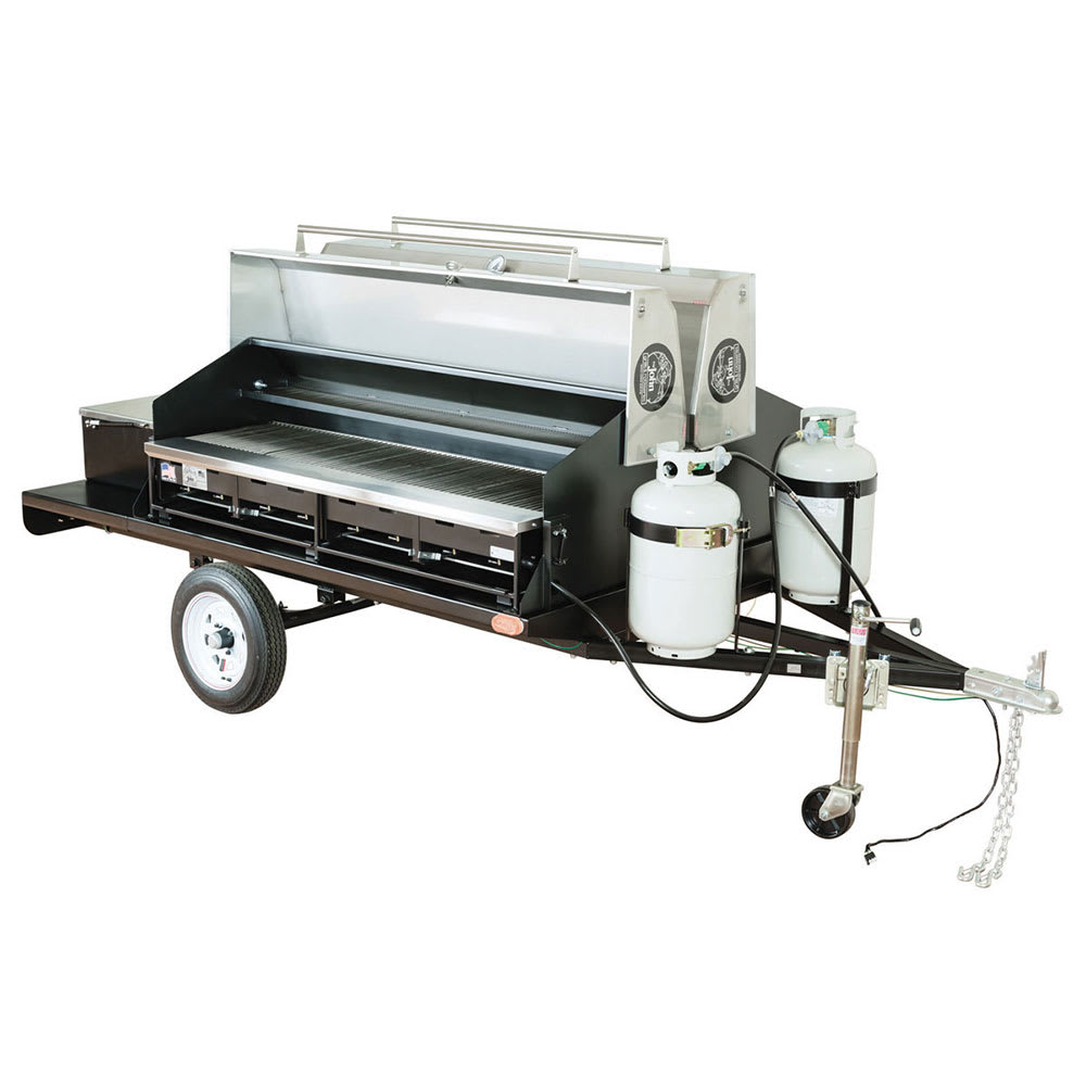 Big John Grills 116" Towable Gas Commercial Outdoor Grill w/ Multiple Heat Zones, Liquid Propane (TRAIL BOSS II)