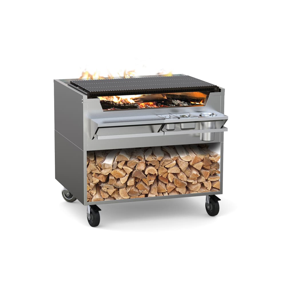 Wood Stone 34" 36 Series Wood Burning Charbroiler w/ Cast Iron Grates (WS-SFB-34)