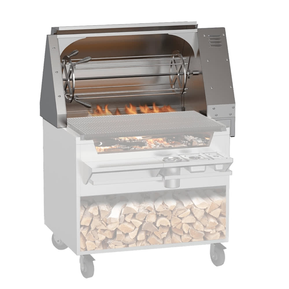 Wood Stone 1 Spit Rotisserie w/ 16 Bird Capacity for 57" Mt. Saint Helens Broiler (WS-SSR-57)