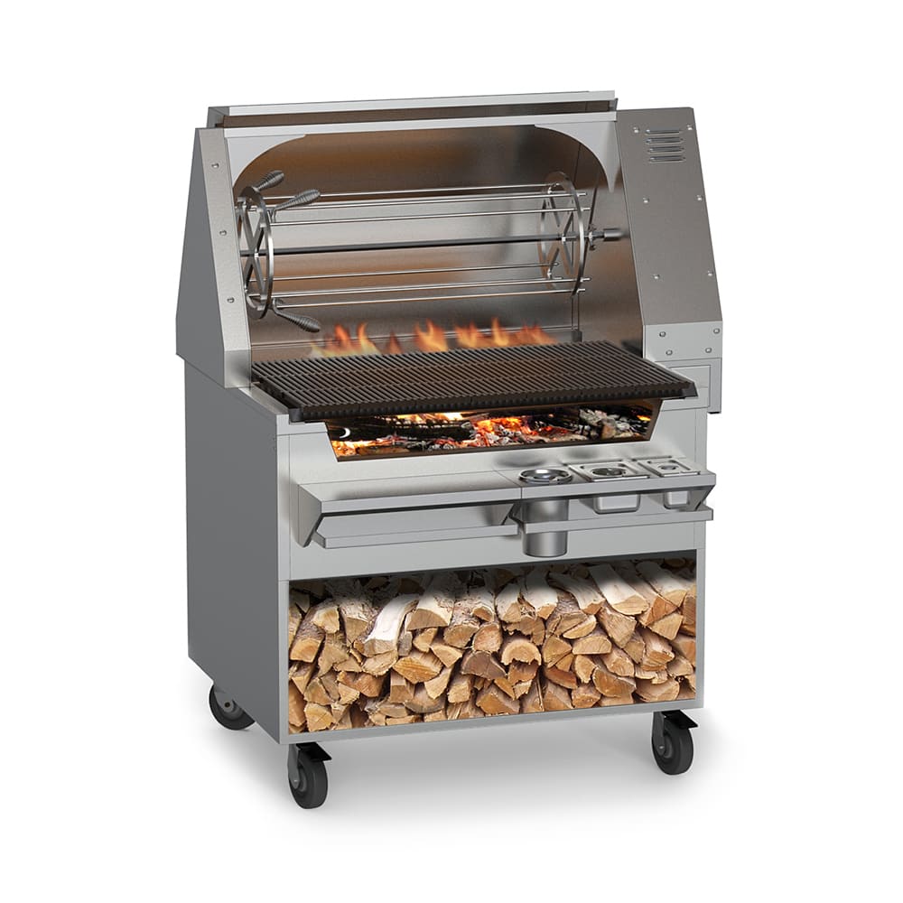 Wood Stone 1 Spit Rotisserie w/ 16 Bird Capacity for 57" Mt. Saint Helens Broiler (WS-SSR-57)
