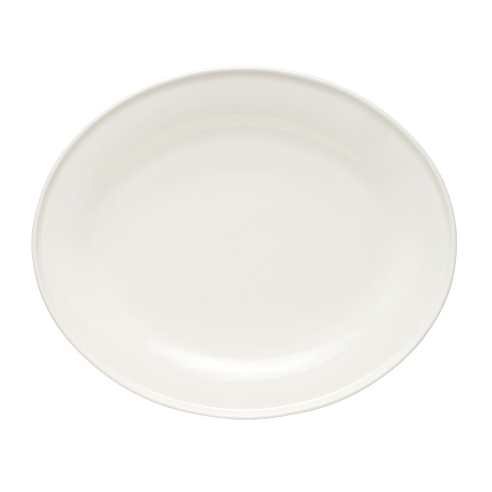 Libbey 109708 Oval Ares Platter - 13 1/8" x 11", Porcelain, White Royal Rideau