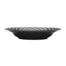 Libbey 109977 10 oz Round Porcelain Soup Bowl - Black w/ White Embossed Pattern thumbnail 2