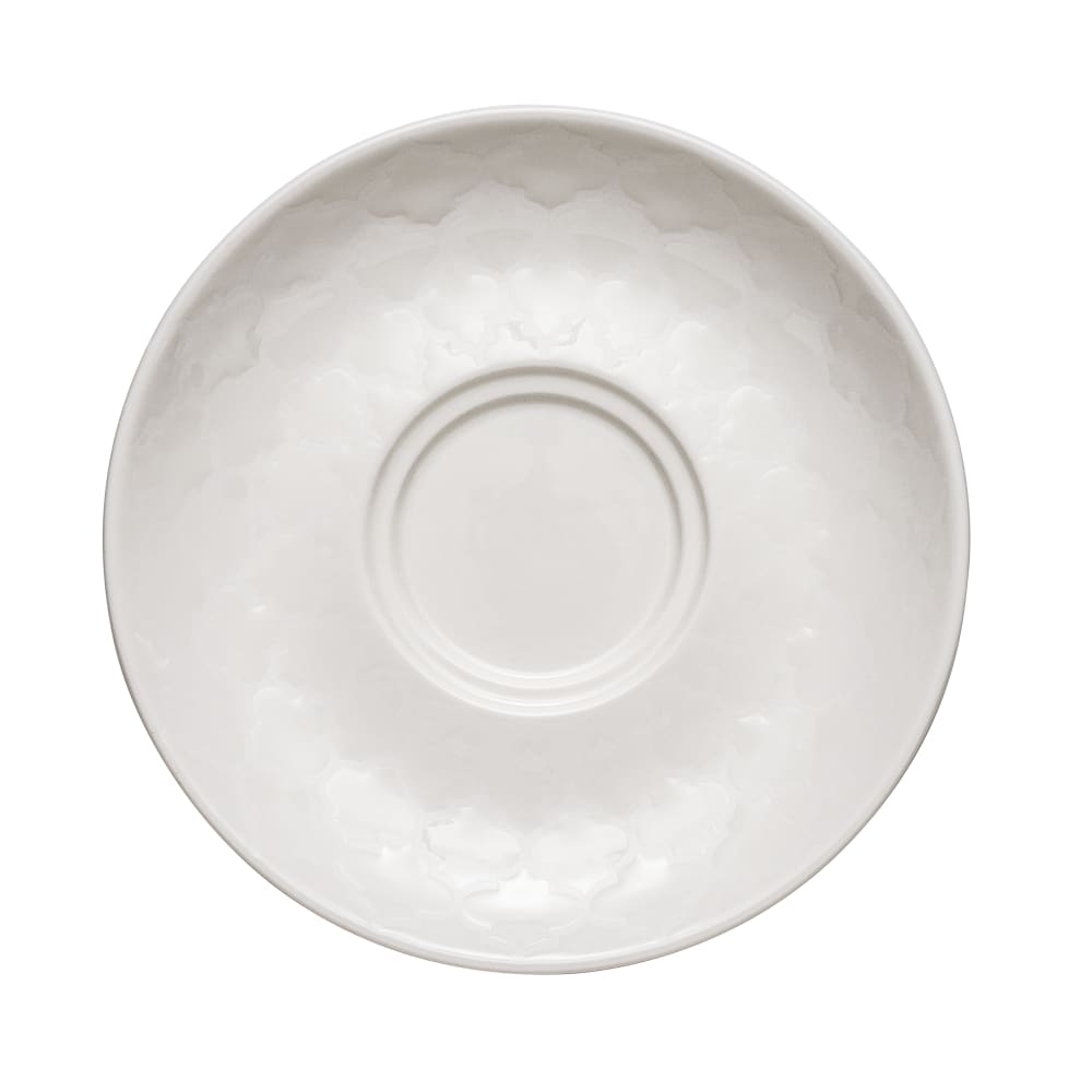 Libbey 110006 5 3/4" Round Porcelain Saucer - White w/ White Embossed Pattern