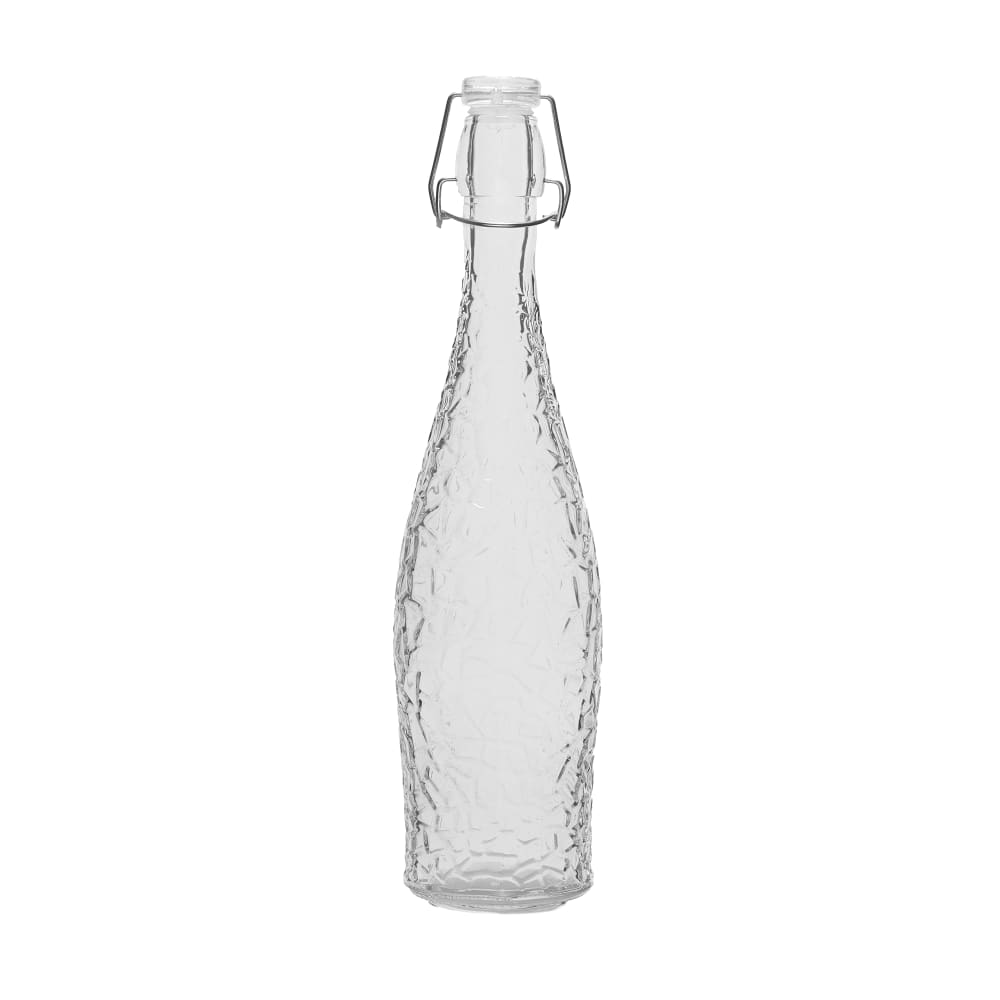 Libbey 110237 25 3/10 oz Glacier Bottle w/ Clamp Top - Glass, Clear