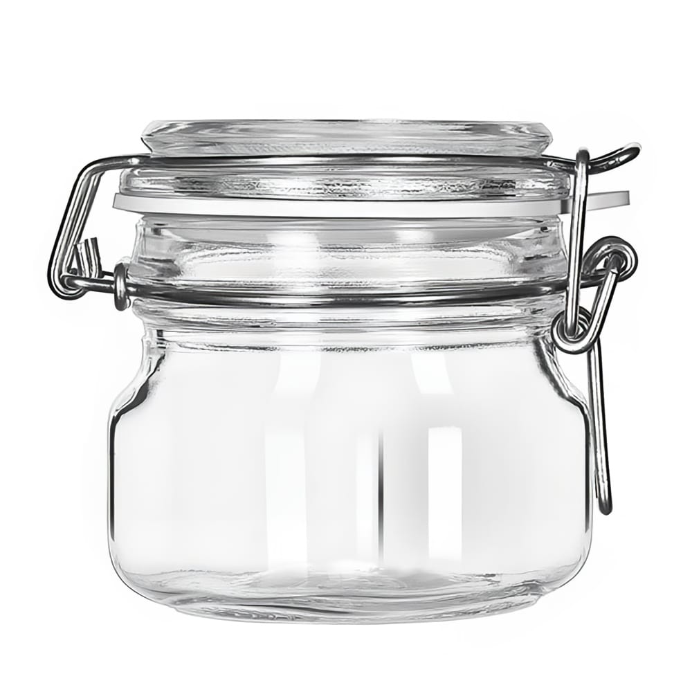 Libbey 17207223 6 3/4 oz Glass Jar - Clamp Lid, Large Opening, Rubber Seal