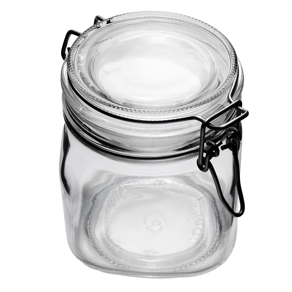 Libbey 17209925 25 1/4 oz Glass Jar - Clamp Lid, Large Opening, Rubber Seal