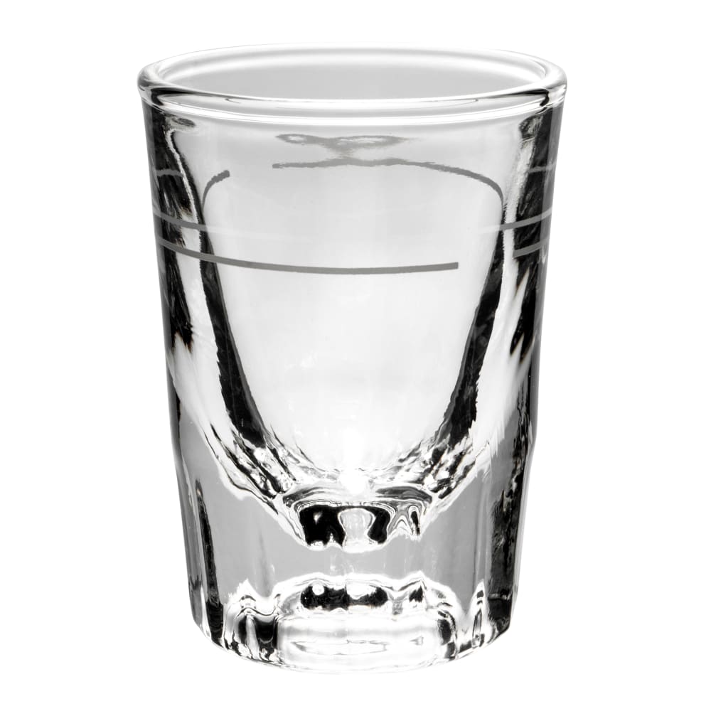 Libbey 5126/A0007 2 oz Fluted Whiskey Shot Glass with 1 oz Cap Line