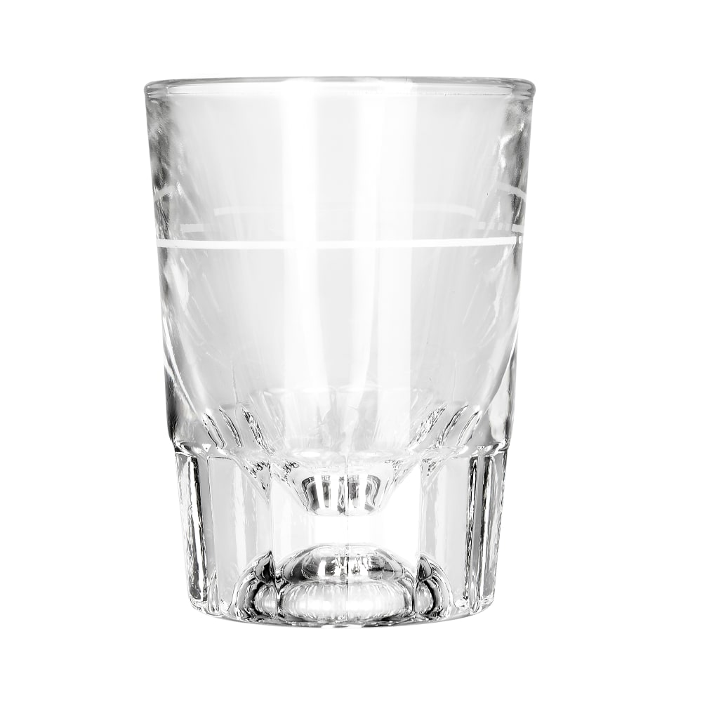 Libbey 5127/S0710 1 1/2 oz Fluted Whiskey Shot Glass with 3/4 oz Cap Line