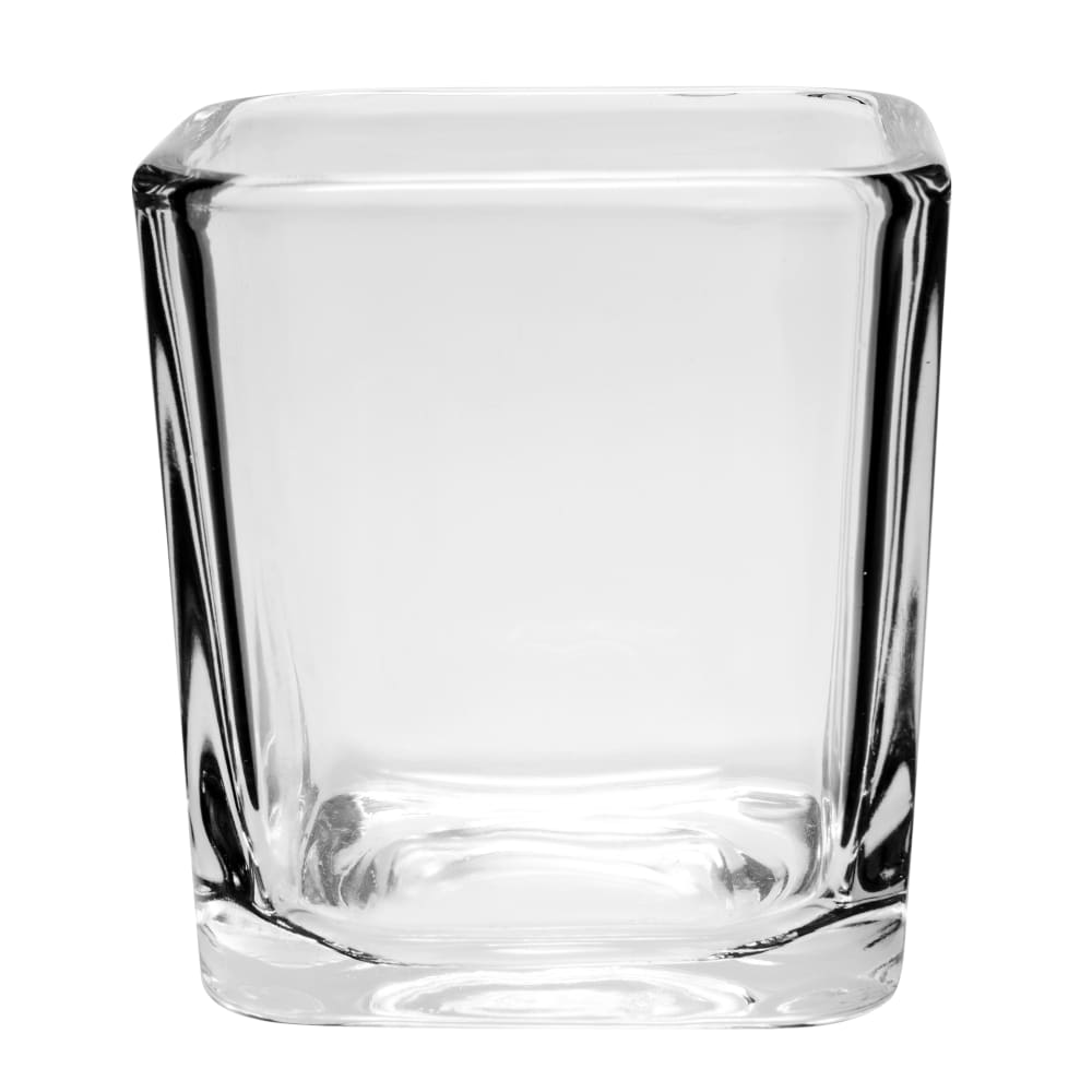 Libbey 5474 7 1/2 oz Clear Glass Cube Voltive Candle Holder