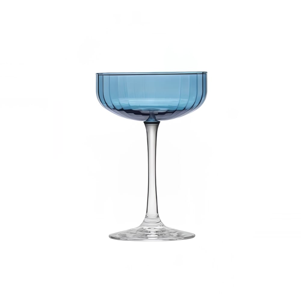Libbey 7401/AK1K2K 8 1/2 oz Linear Color Coupe Glass, Sapphire