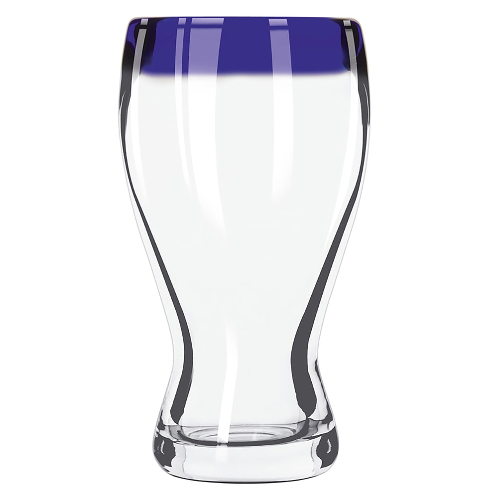 Libbey 92316 16 oz Aruba Beer Glass w/ Cobalt Blue Rim