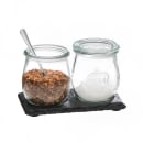 Libbey APS00971 Rectangular Display Tray w/ (2) Compartments - 6" x 3 1/4", Slate thumbnail 2