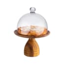 Libbey APS33292 9 1/2" Round Cake Stand - 3 1/8"H, Acacia Wood thumbnail 2