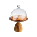 Libbey APS33293 9 1/2" Round Cake Stand - 6 3/8"H, Acacia Wood thumbnail 2