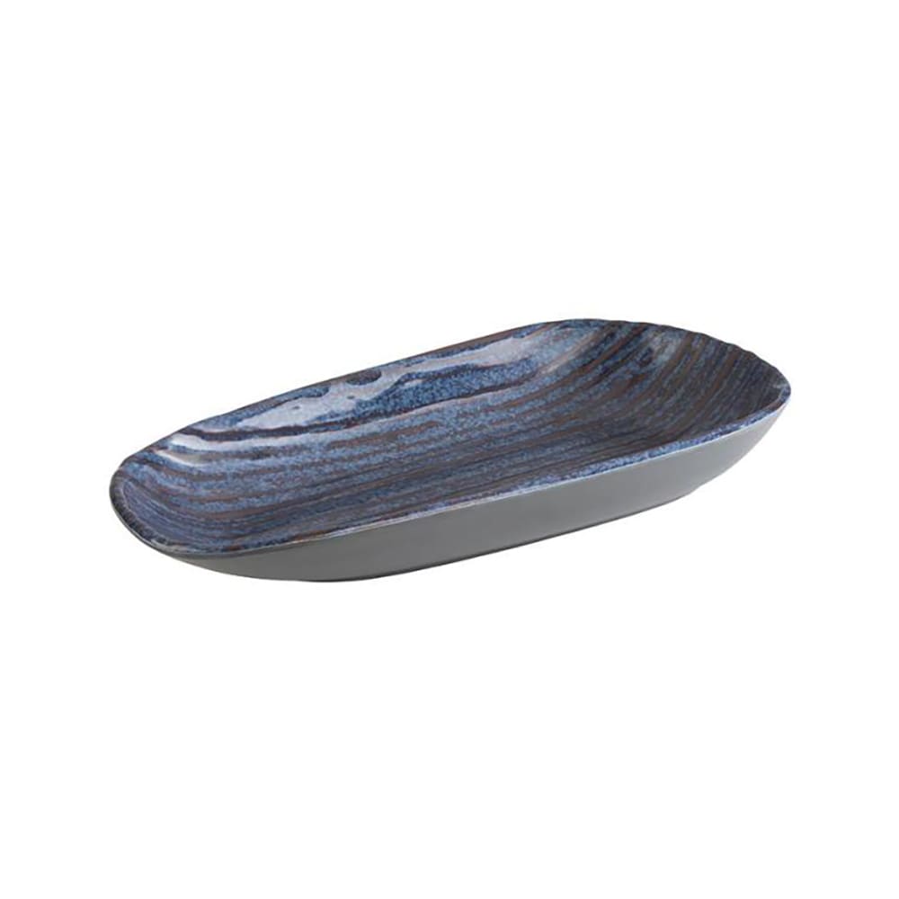 Libbey APS85024 20 oz Oblong Melamine Side Bowl, Grey/Blue