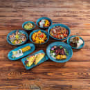 Libbey APS85201 11" x 5 1/2" Oval Platter - Melamine, Brown/Blue thumbnail 3