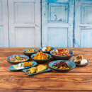 Libbey APS85202 7" Round Melamine Dinner Plate, Brown/Blue thumbnail 4