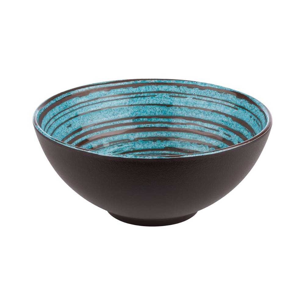 Libbey APS85206 33 oz Round Melamine Bowl, Brown/Blue