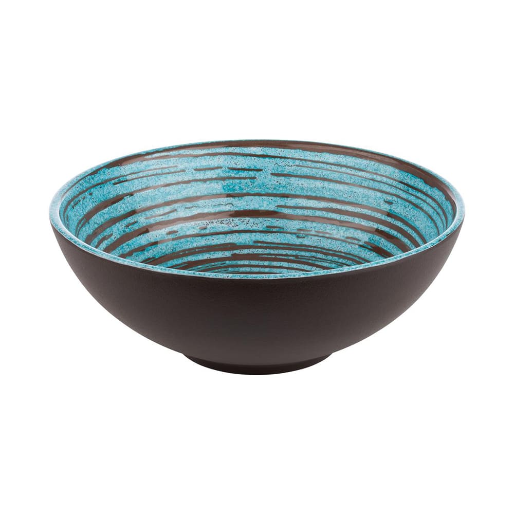 Libbey APS85208 60 oz Round Melamine Bowl, Brown/Blue