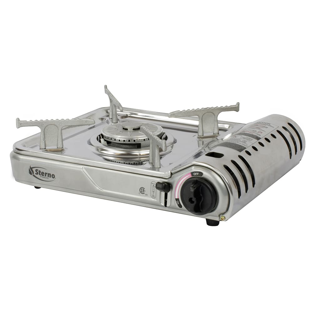 Sterno Professional Butane Stove w/ Adjustable Flame & Carrying Case - 7,000 BTU, Stainless Steel (50178)