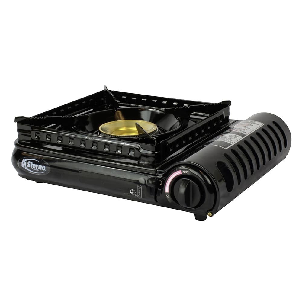 Sterno Professional Butane Stove w/ Adjustable Flame & Carrying Case - 15,000 BTU, Black (50182)