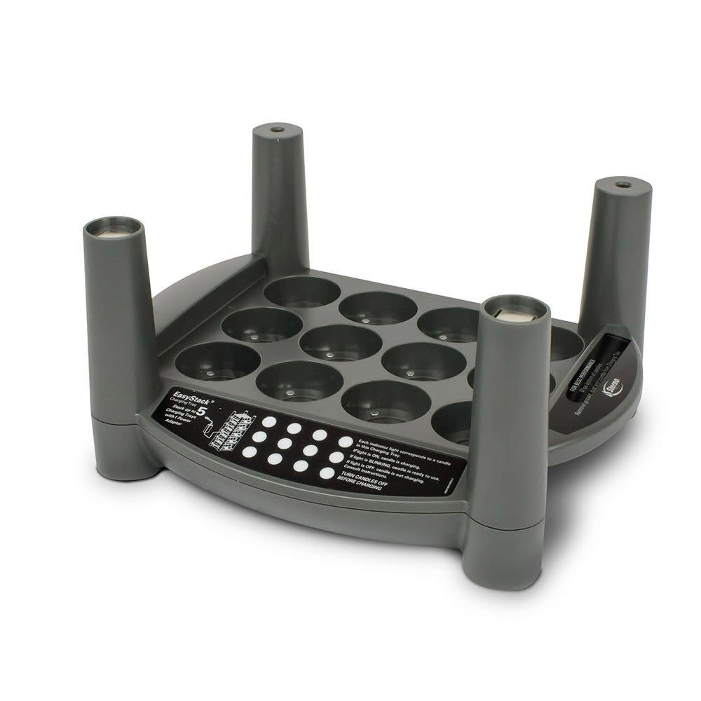 Sterno Charging Tray for (12) Flameless Tealight or Votive Candles, Black (60279)