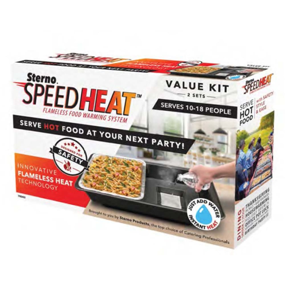Sterno SpeedHeat™ Flameless Food Warming System Kit for (4) Half Size Foil Pans (70343)