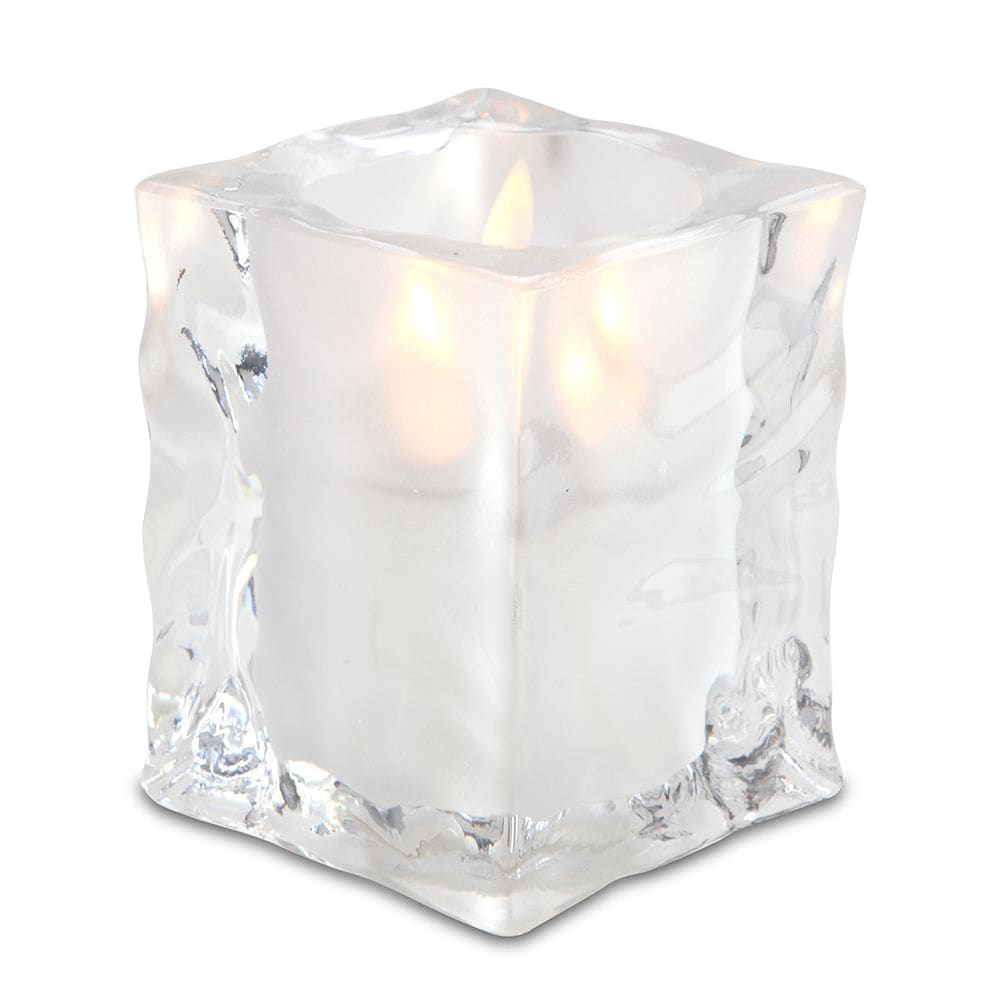 Sterno Joule Candle Lamp - 3 1/8"L x 3 1/8"W x 4"H, Glass, Frost (80140)