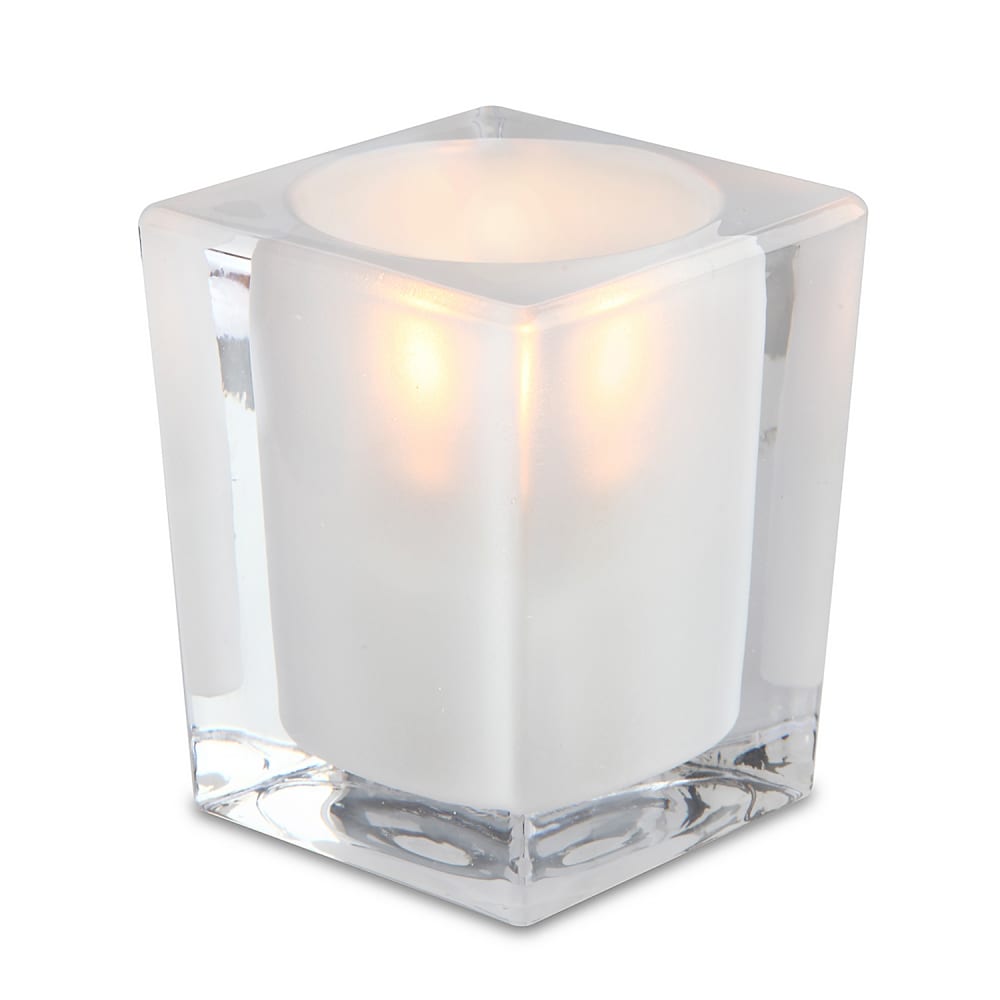 Sterno Signature Candle Lamp - 3"L x 3"D x 4"H, Glass, Frost (80238)