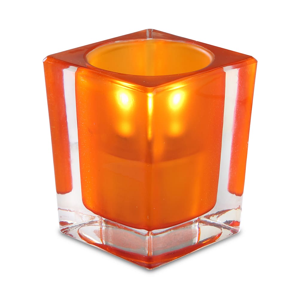 Sterno Signature Candle Lamp - 3"L x 3"D x 4"H, Glass, Orange Frost (80240)