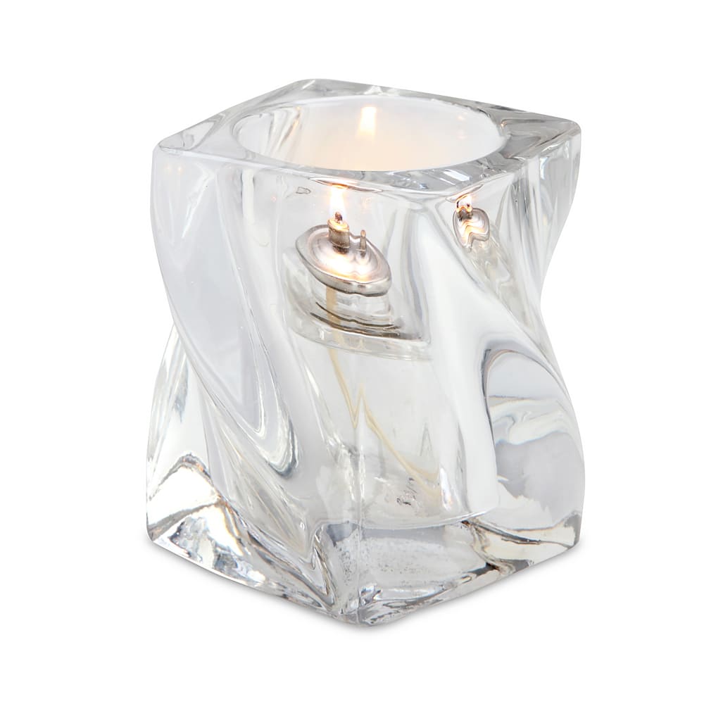 Sterno Lennox Candle Lamp - 3 1/2"L x 3 1/2"D x 4"H, Glass, Clear (80250)