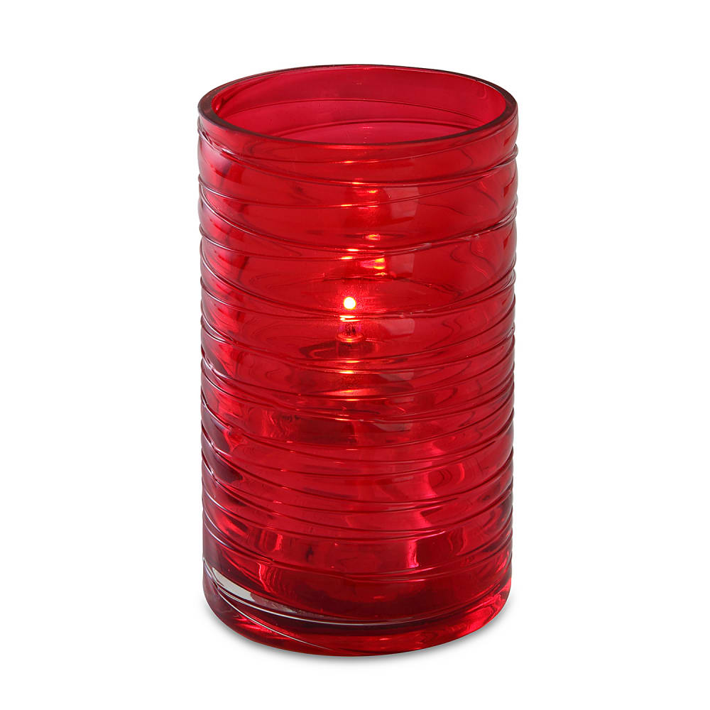 Sterno Katama Candle Lamp - 3"D x 5"H, Glass, Red (80260)