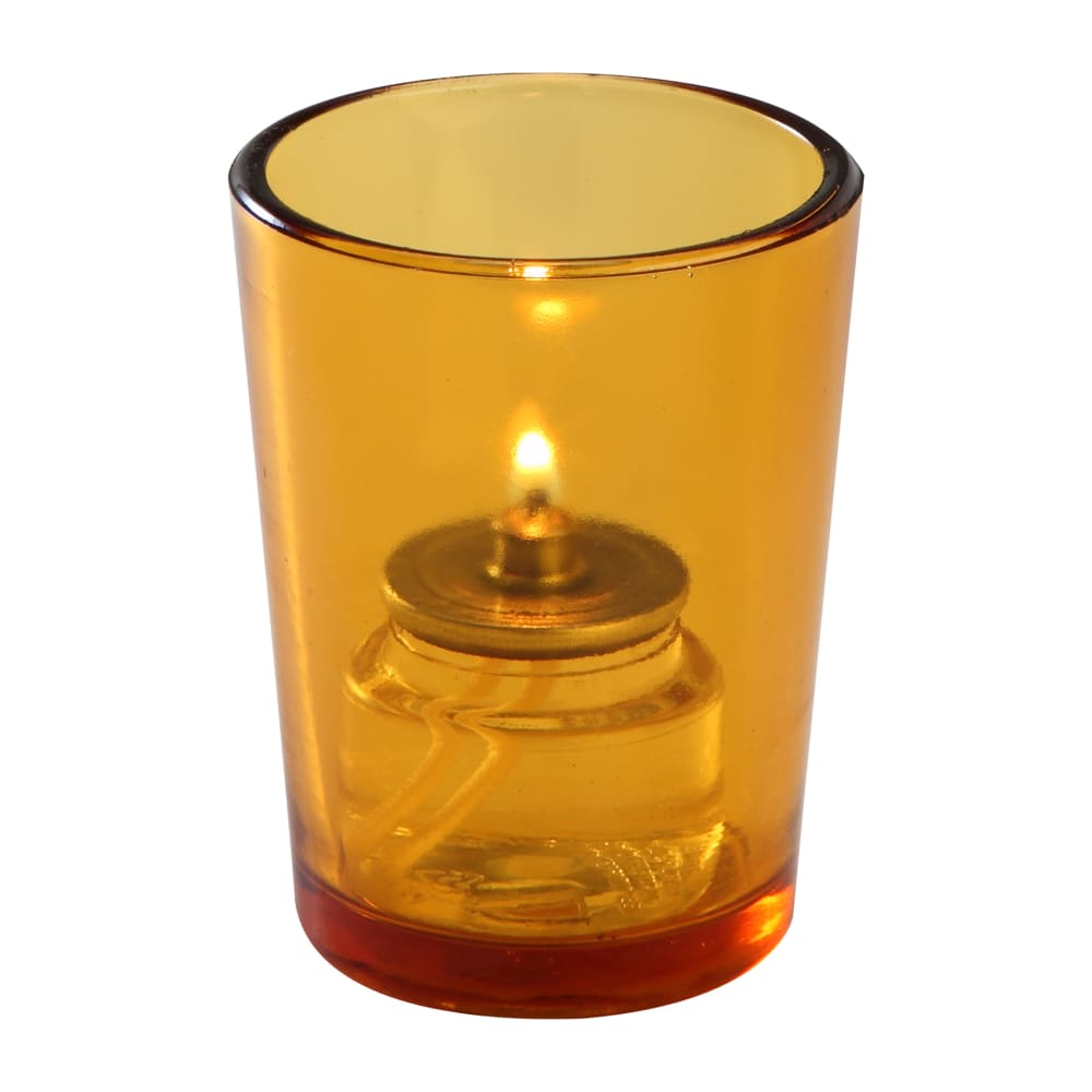 Sterno Luna Votive Candle Lamp - 2 3/8"D x 3"H, Glass, Amber (80282)