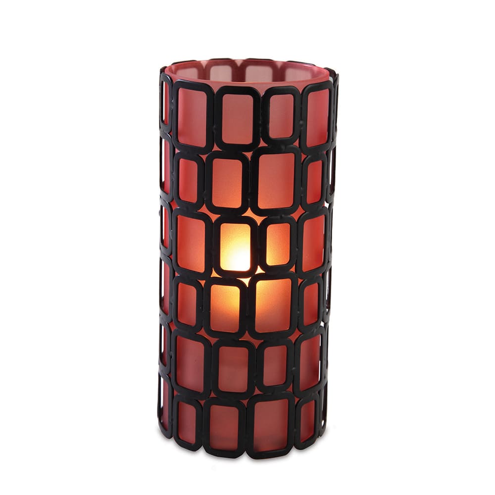 Sterno Ayer Candle Lamp - 2 13/16"D x 6"H, Glass, Orange Frost (80332)