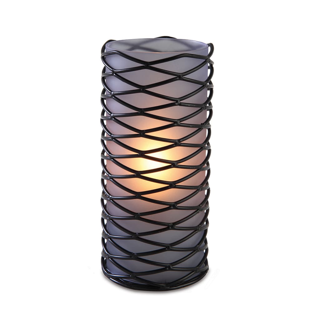 Sterno Brandy Diamond Candle Lamp - 2 13/16"D x 6 1/10"H, Glass, Blue Frost (80336)