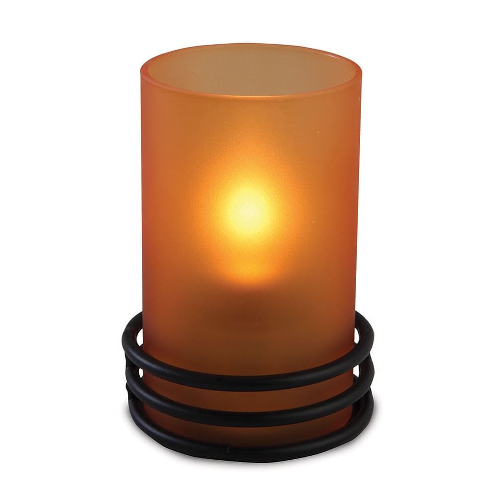 Sterno Brooklynn Candle Lamp - 2 13/16"D x 4"H, Glass, Orange Frost (80366)
