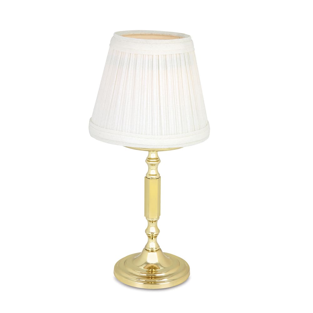 Sterno La Rue Candle Lamp - 3 11/32"D x 10 1/2"H, Marlowe White/Polished Brass Base (80416)