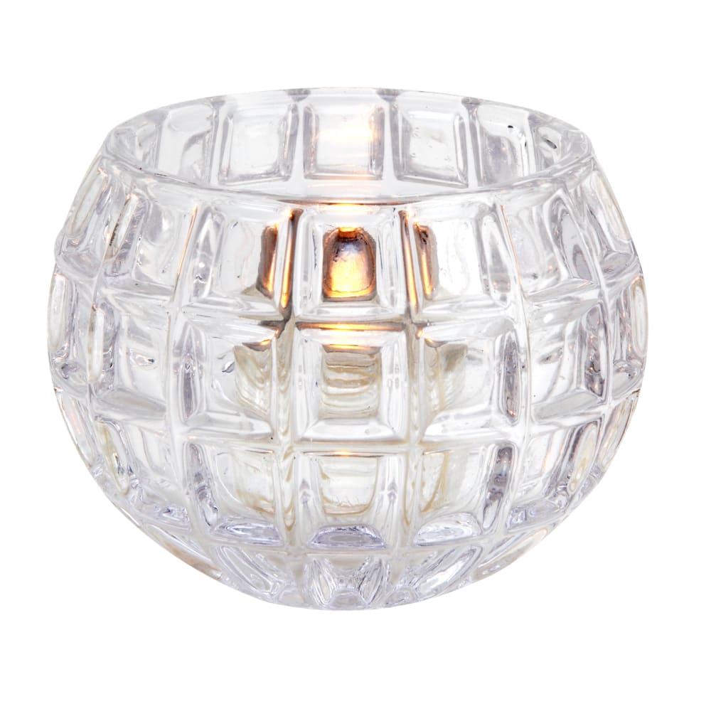 Sterno Atlas Candle Lamp - 3 1/4"H, Square Textured Glass, Clear (80526)
