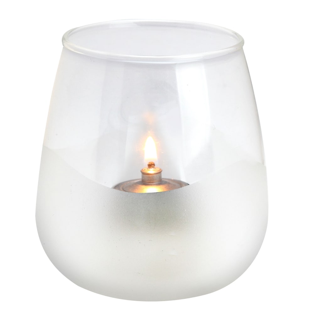 Sterno Pinot Candle Lamp - 4"H, Glass, Clear w/ Frosted Pattern (80536)