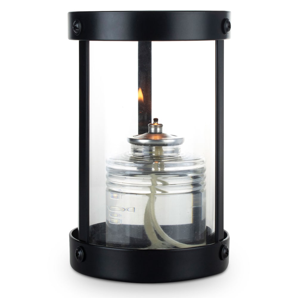 Sterno Penny Candle Lamp - 3 3/8"D x 5 1/2"H, Clear Glass/Black Metal Frame (80564)