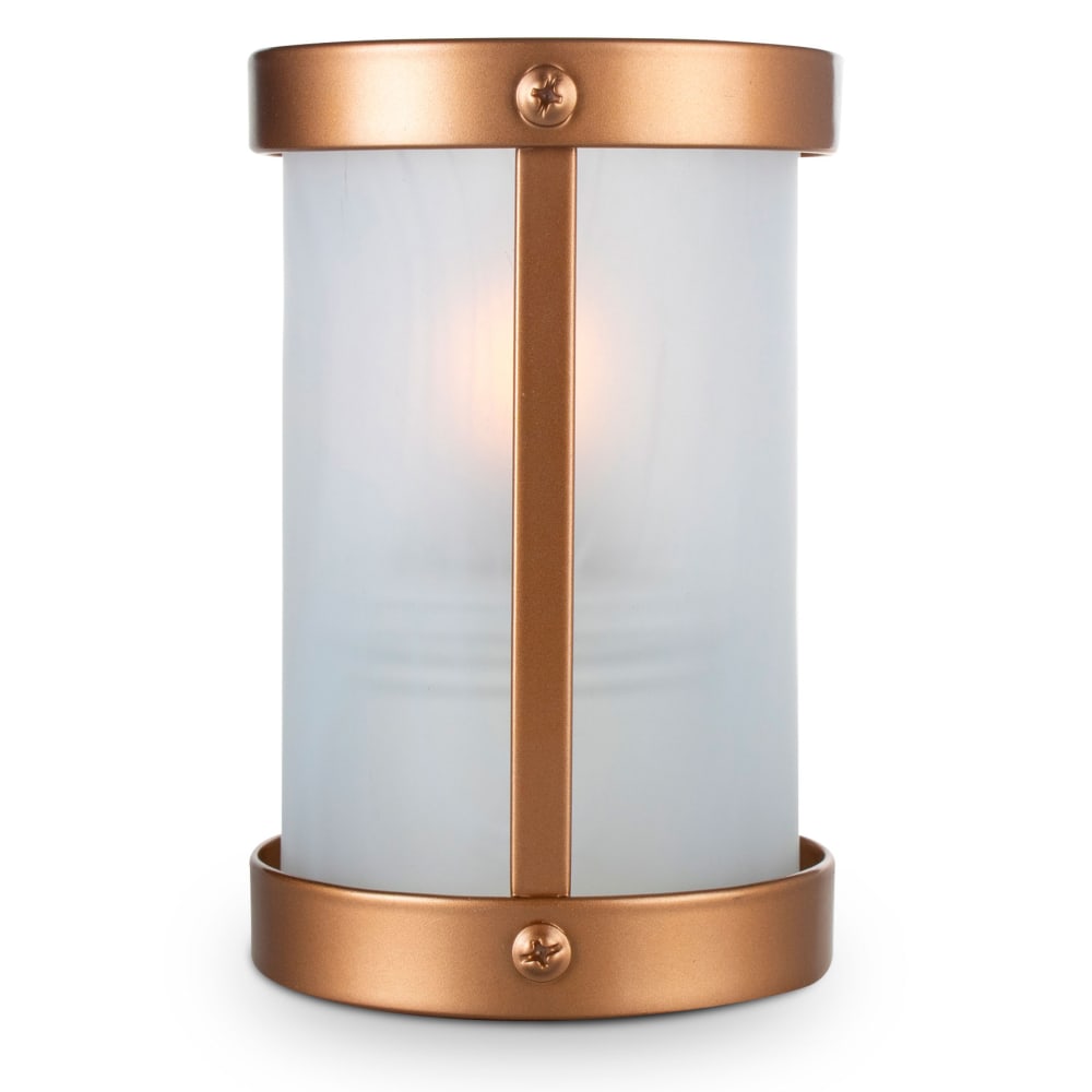 Sterno Penny LX Candle Lamp - 3 3/8"D x 5 1/2"H, Frosted Glass/Copper Metal Frame (80567)