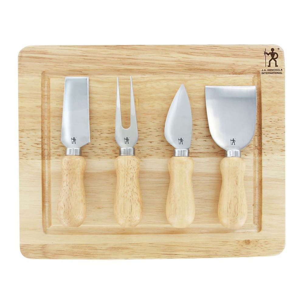 Henckels 5 Piece Cheese Knife Set w/ Cutting Board, Stainless (1013631)