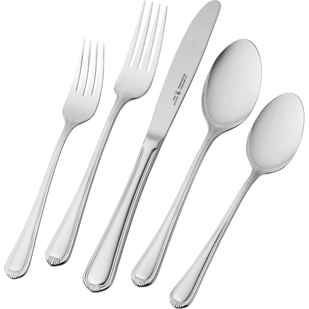 Henckels 65 Piece Alcea Flatware Set, 18/10 Stainless Steel (1011379)