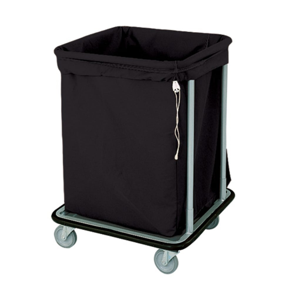 Forbes Industries Laundry Cart w/ (6) Bushel Capacity & Black Vinyl Bumper - Black Cloth Bag, Steel Frame (1106-B)
