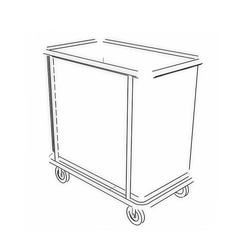 Forbes Industries Laundry Cart w/ (12) Bushel Capacity - Black Cloth Bag, Steel Frame (1112)