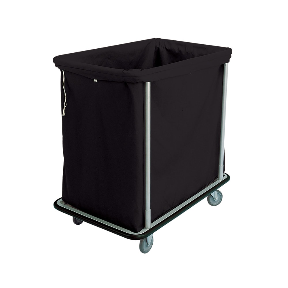 Forbes Industries Laundry Cart w/ (12) Bushel Capacity & Black Vinyl Bumper - Black Cloth Bag, Steel Frame (1112-B)